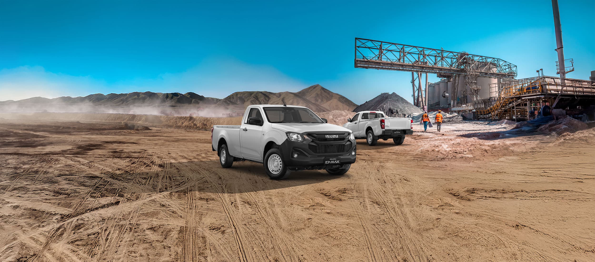 Isuzu D-Max Single Cab on construction site