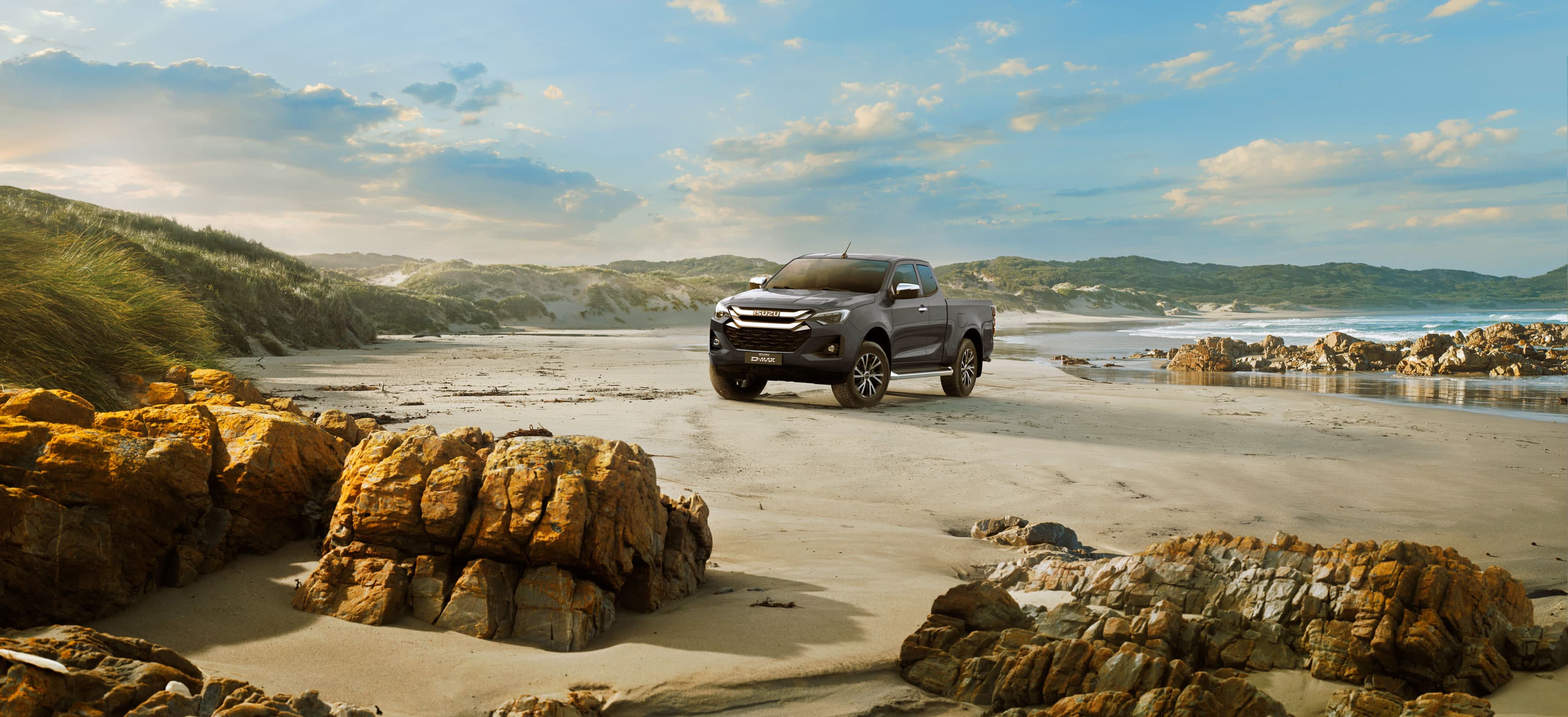 Isuzu D-Max LSX Extended Cab on the beach